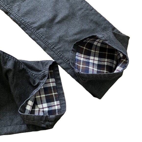 Prana Boyfriend Fit Jeans Mid-Rise Straight Flannel Lined Charcoal Black Denim - Picture 5 of 10